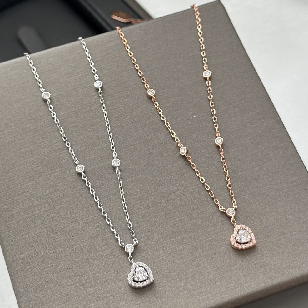 [OAKJURI Jewelry]JOY HEART DIAMOND NECKLACE