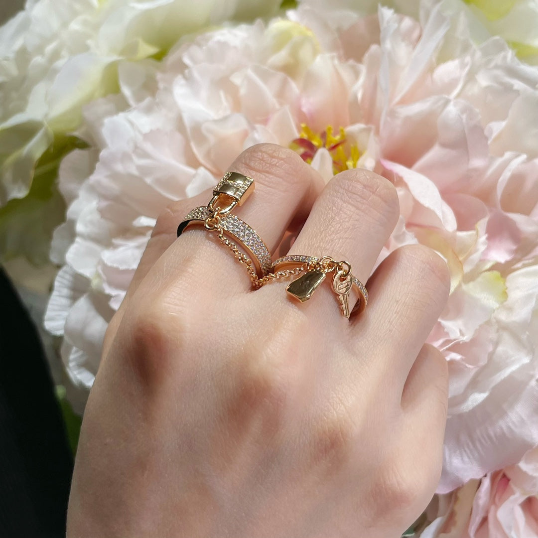 [OAKJURI Jewelry]HM KELLY CLOCHETTE DOUBLE RING IN  WITH DIAMONDS