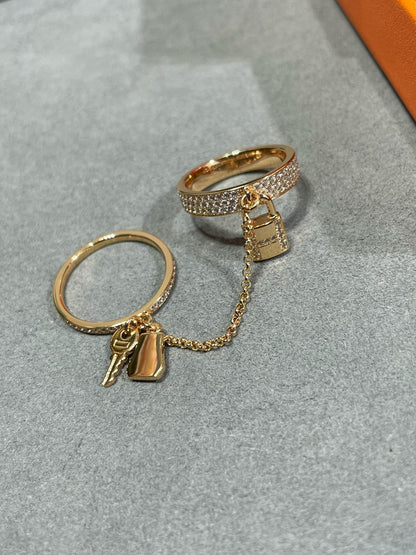 [OAKJURI Jewelry]HM KELLY CLOCHETTE DOUBLE RING IN  WITH DIAMONDS