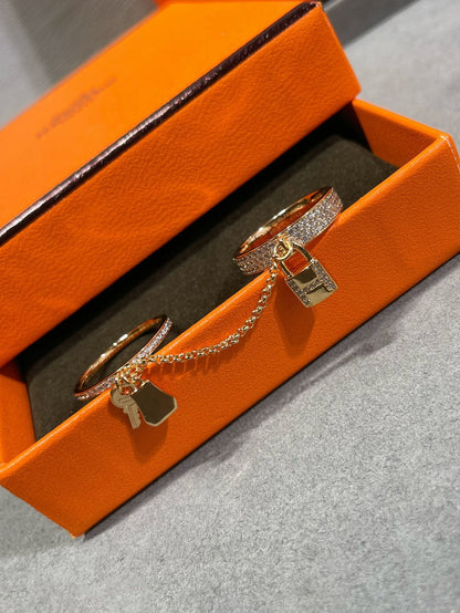 [OAKJURI Jewelry]HM KELLY CLOCHETTE DOUBLE RING IN  WITH DIAMONDS