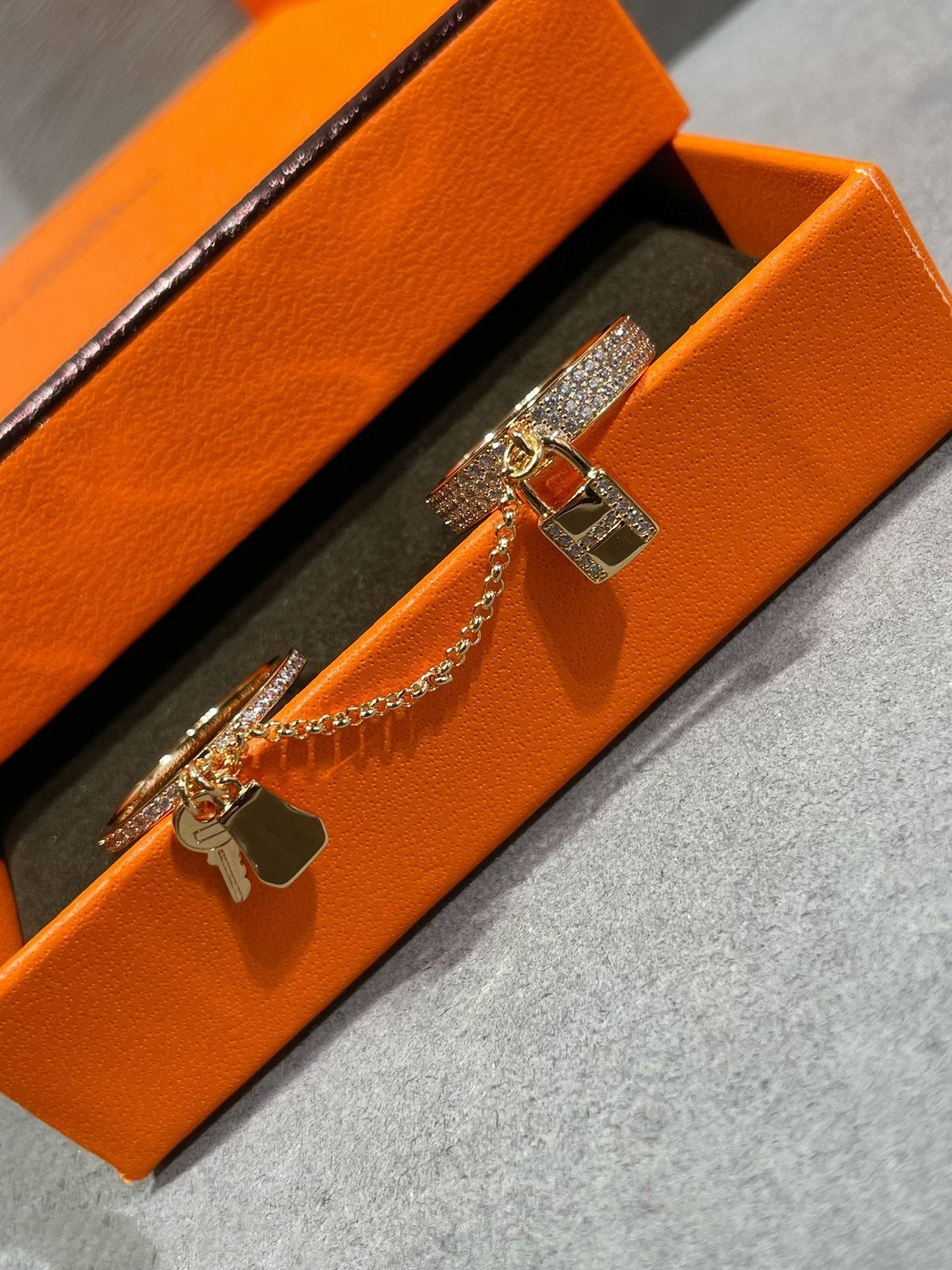 [OAKJURI Jewelry]HM KELLY CLOCHETTE DOUBLE RING IN  WITH DIAMONDS