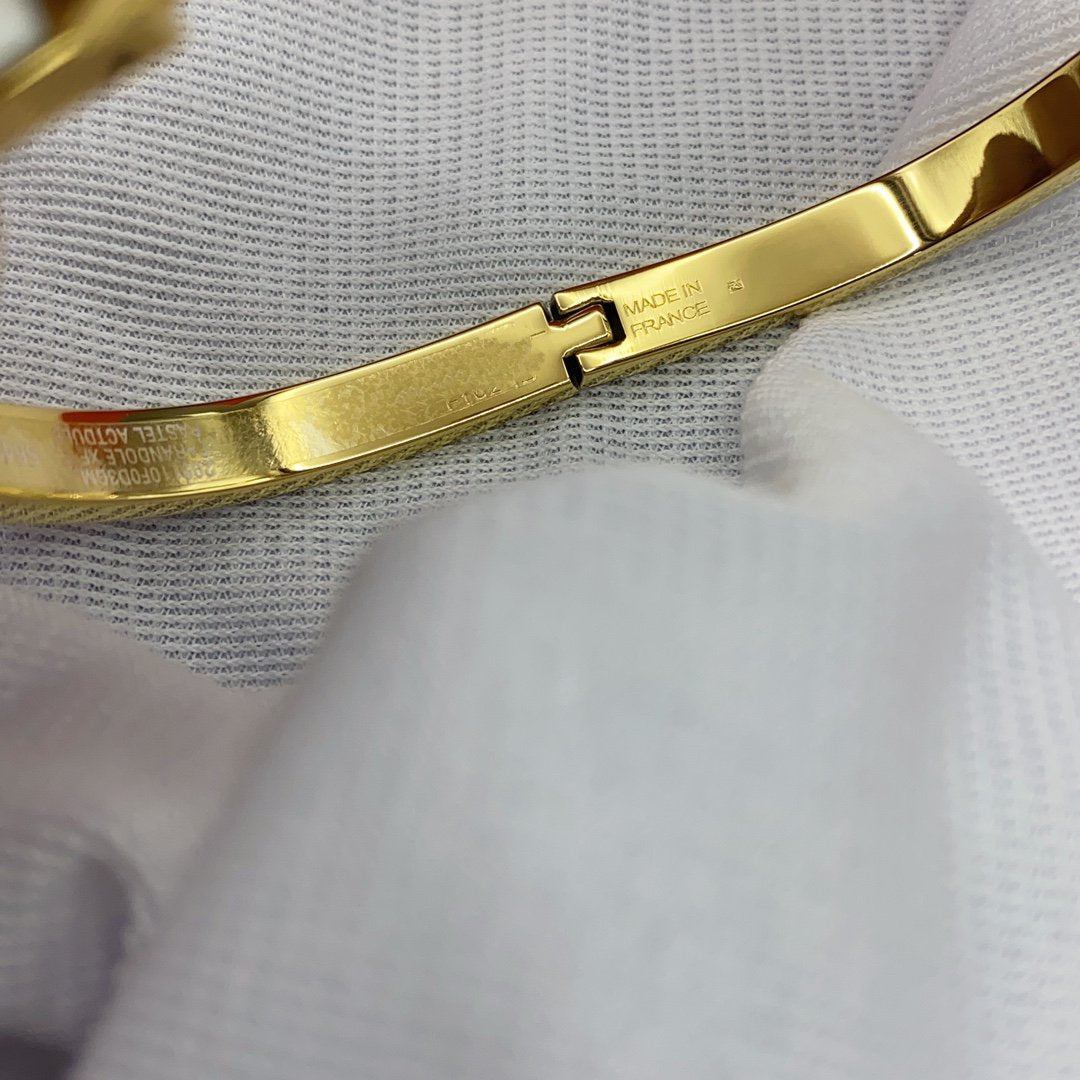 [OAKJURI Jewelry]CLASSIC HM CLIC WHITE 8MM ENAMEL BRACELET