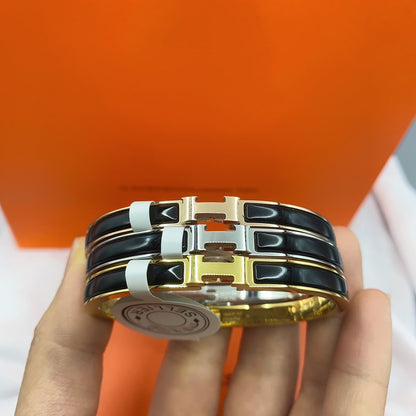 [OAKJURI Jewelry]CLASSIC HM CLIC BLACK 8MM ENAMEL BRACELET