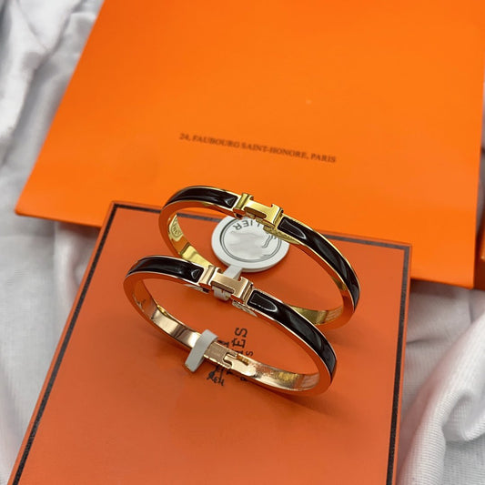 [OAKJURI Jewelry]CLASSIC HM CLIC BLACK 8MM ENAMEL BRACELET