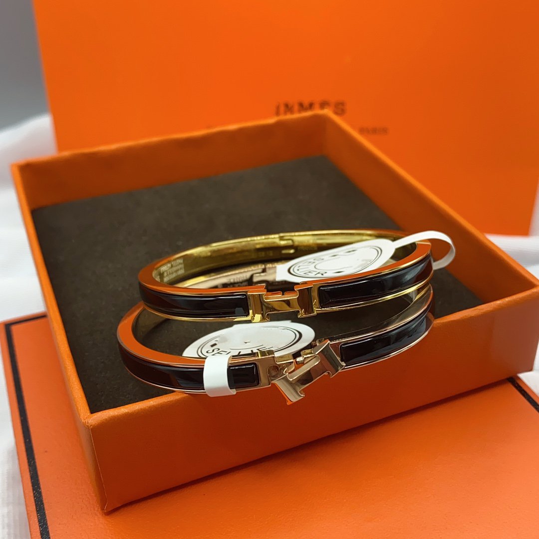 [OAKJURI Jewelry]CLASSIC HM CLIC BLACK 8MM ENAMEL BRACELET
