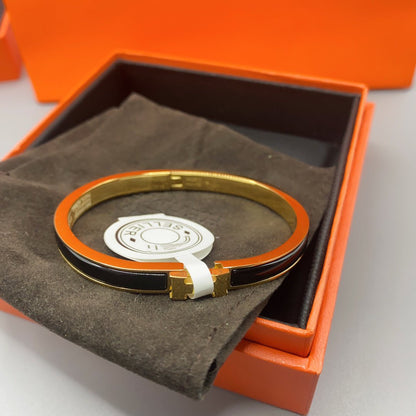 [OAKJURI Jewelry]CLASSIC HM CLIC BLACK 8MM ENAMEL BRACELET