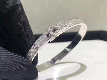 [OAKJURI Jewelry]HM KELLY BRACELET IN SILVER AND FULL PAVE DIAMOND