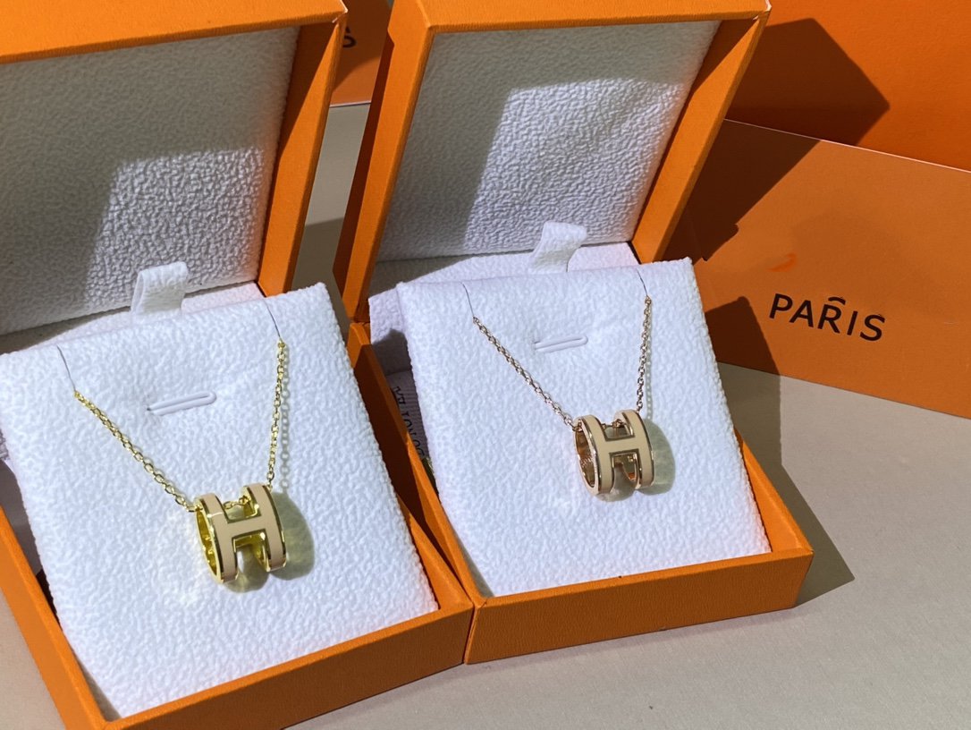 [OAKJURI Jewelry]HM CLIC YELLOW ENAMEL GOLD NECKLACE