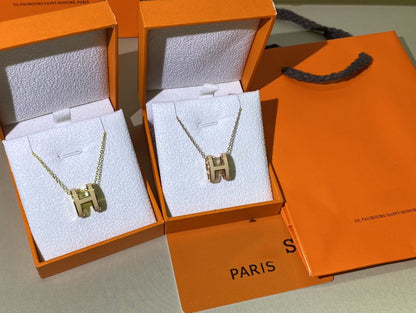 [OAKJURI Jewelry]HM CLIC YELLOW ENAMEL GOLD NECKLACE