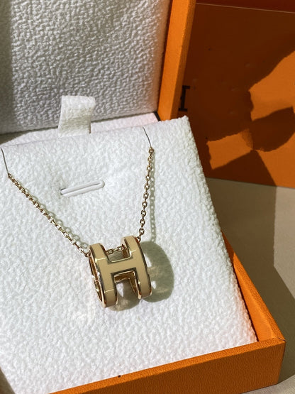 [OAKJURI Jewelry]HM CLIC YELLOW ENAMEL GOLD NECKLACE