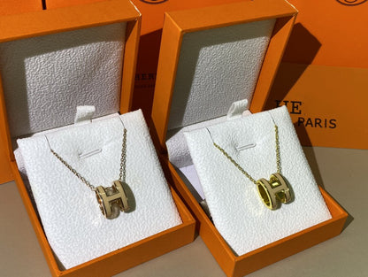[OAKJURI Jewelry]HM CLIC YELLOW ENAMEL GOLD NECKLACE