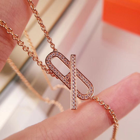 [OAKJURI Jewelry]HM FIRE PIG NOSE NECKLACE TRENDY STREET