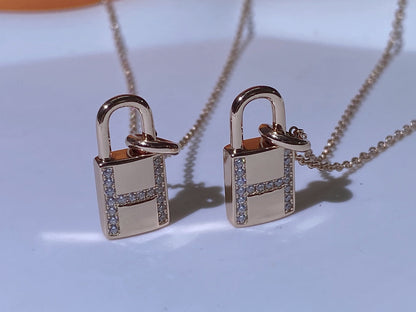 [OAKJURI Jewelry]HM ADVANCED NICHE LOCK HEAD NECKLACE DIAMONDS