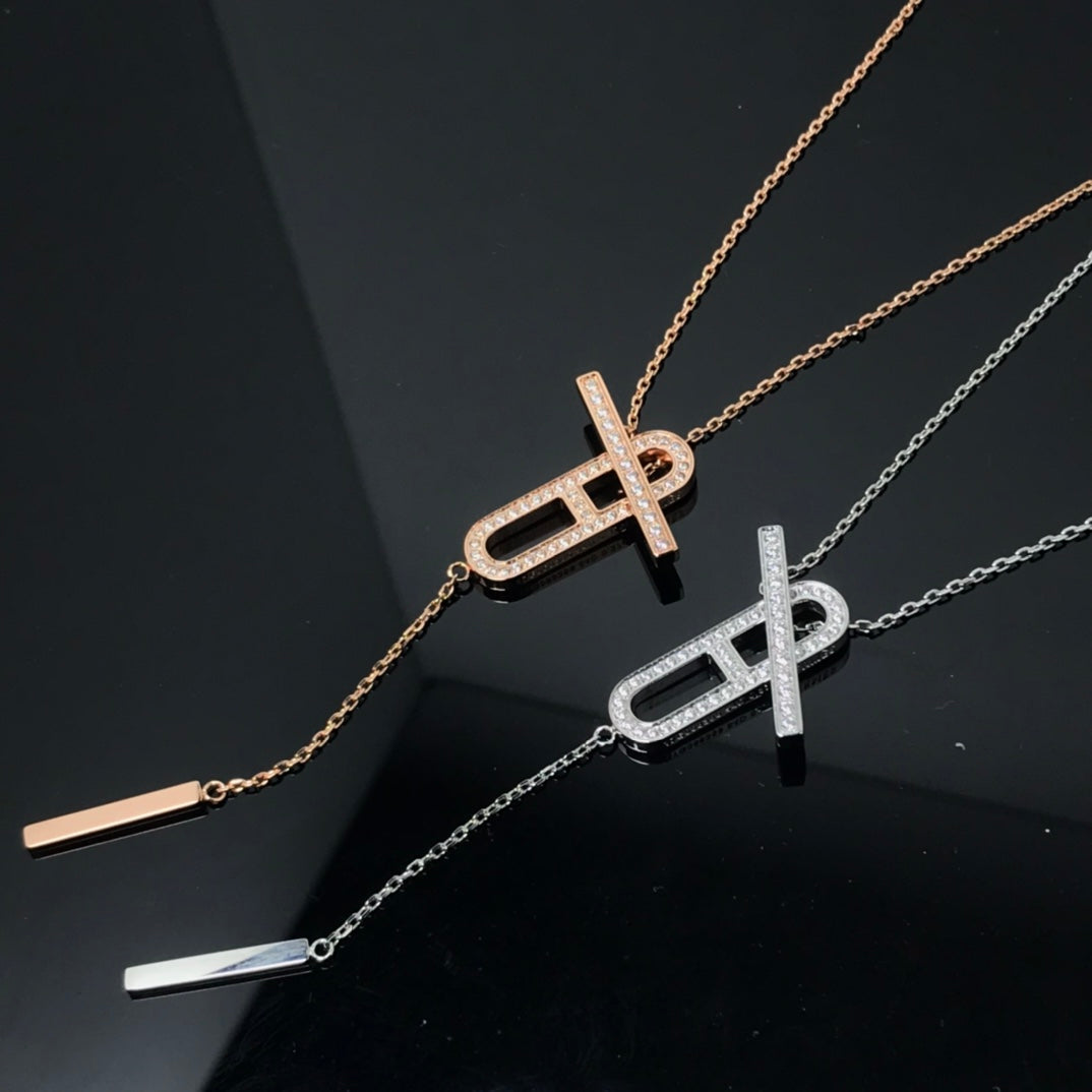 [OAKJURI Jewelry]HM NECKLACE PLATINUM ROSE GOLD DIAMOND