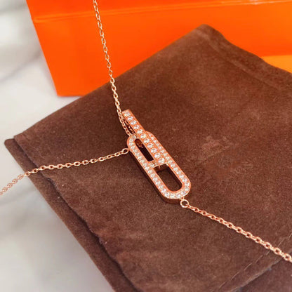 [OAKJURI Jewelry]HM NECKLACE PLATINUM ROSE GOLD DIAMOND
