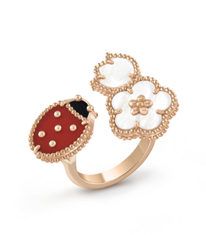 [OAKJURI Jewelry]LUCKY 3 MOTIF ROSE GOLD RING