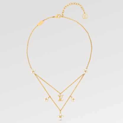 [OAKJURI Jewelry]FLOWERGRAM GOLD MOP DOUBLE ROW NECKLACE