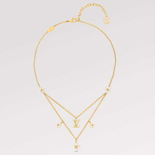 [OAKJURI Jewelry]FLOWERGRAM GOLD MOP DOUBLE ROW NECKLACE