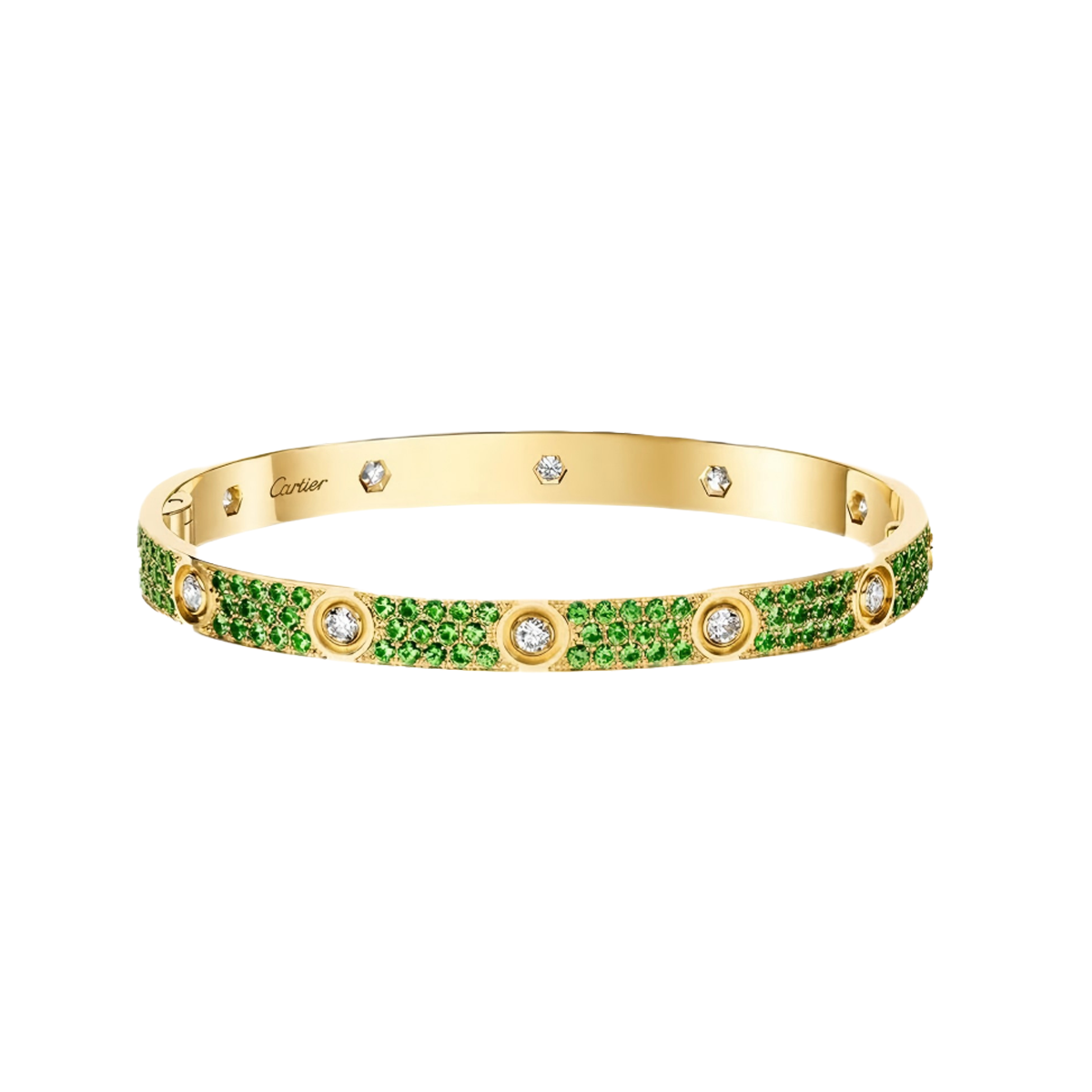 [OAKJURI Jewelry]2026 PAVE GEMSTONE LOVE BRACELET 6.1MM 10 DIAMONDS