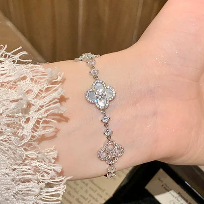 [OAKJURI Jewelry]CLOVER 5 MOTIF PINK BLUE RED WHITE BRACELET