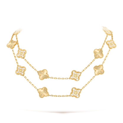 [OAKJURI Jewelry]CLOVER 20 MOTIFS LASER DIAMOND NECKLACE