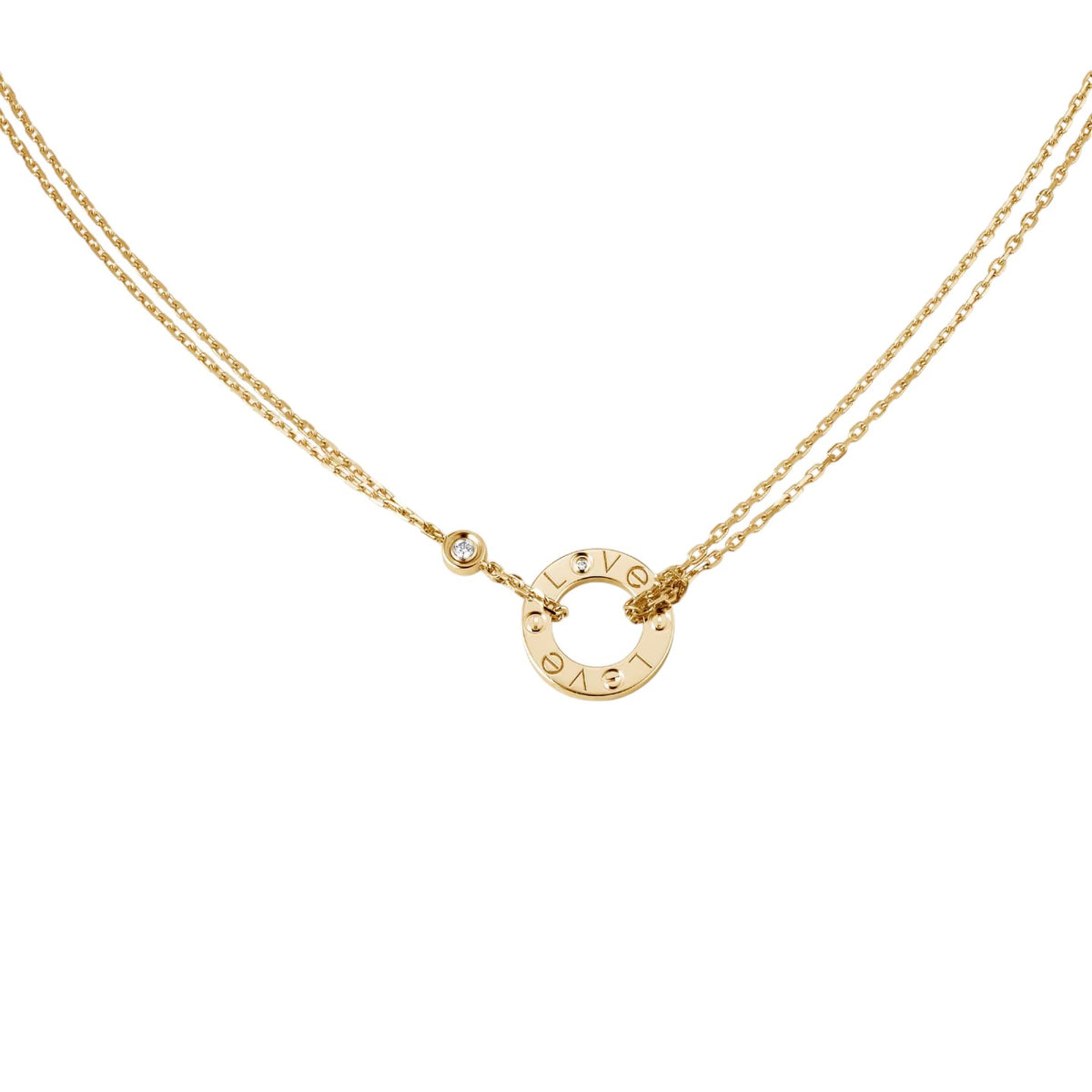 [OAKJURI Jewelry] LOVE NECKLACE 16MM 2 DIAMONDS