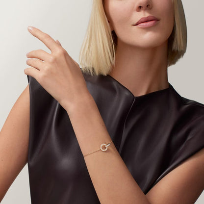 [OAKJURI Jewelry] LOVE DOUBLE RING FULL DIAMOND BRACELET