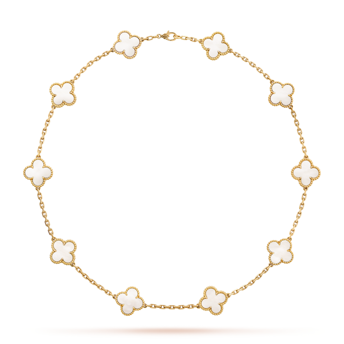 [OAKJURI Jewelry]CLOVER 10 MOTIFS WHITE MOTHER OF PEARL NECKLACE