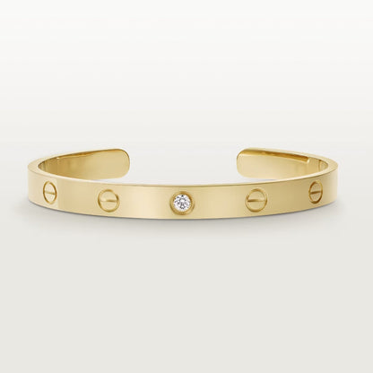 [OAKJURI Jewelry] LOVE BRACELET 6.1MM 1 DIAMOND OPEN CUFF
