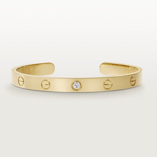 [OAKJURI Jewelry] LOVE BRACELET 6.1MM 1 DIAMOND OPEN CUFF
