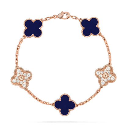 [OAKJURI Jewelry]CLOVER 5 MOTIF LAPIS LAZULI BRACELET COLLECTION