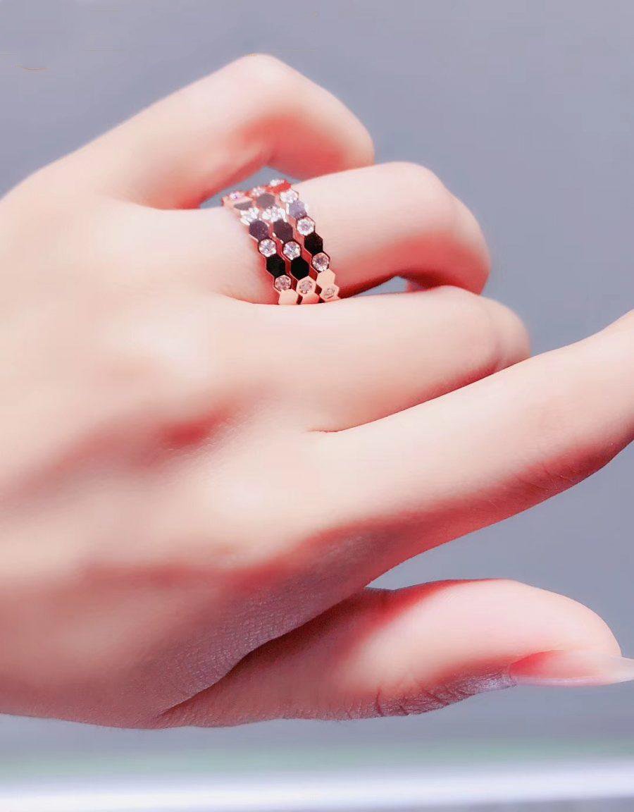 [OAKJURI Jewelry]BEE LOVE RING PINK GOLD DIAMOND