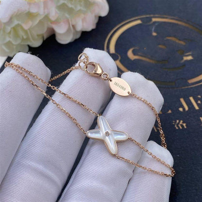 [OAKJURI Jewelry]JEUX BRACELET WHITE MOP PINK GOLD 1 DIAMOND