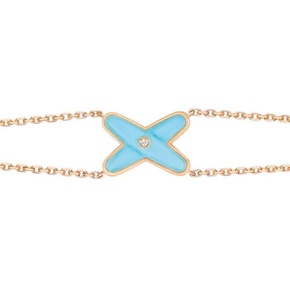 [OAKJURI Jewelry]JEUX BRACELET TURQUOISE PINK GOLD 1 DIAMOND