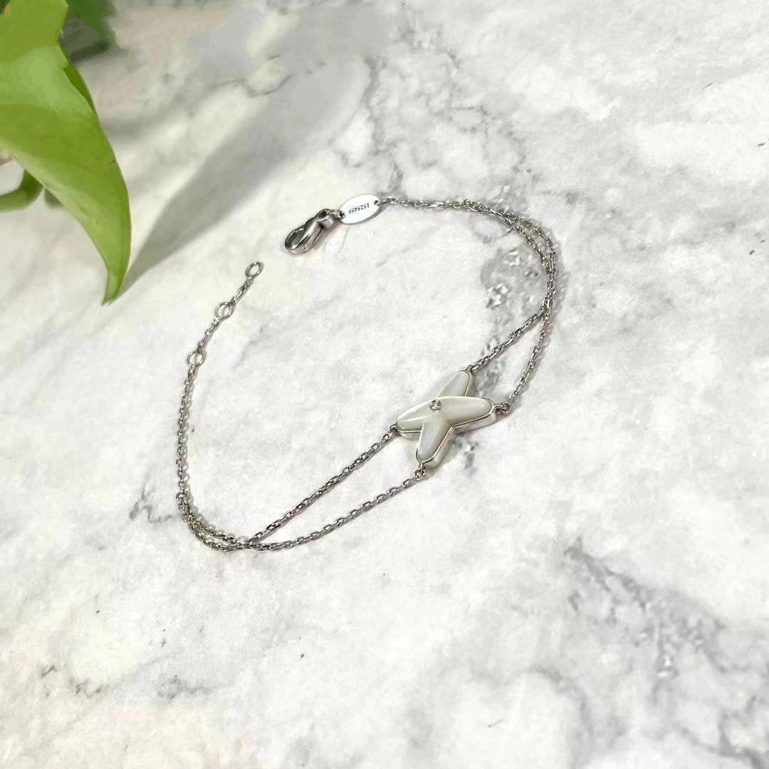 [OAKJURI Jewelry]JEUX BRACELET WHITE MOP SILVER 1 DIAMOND