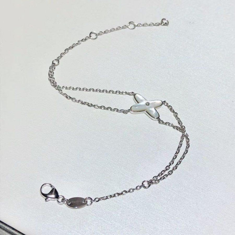[OAKJURI Jewelry]JEUX BRACELET WHITE MOP SILVER 1 DIAMOND