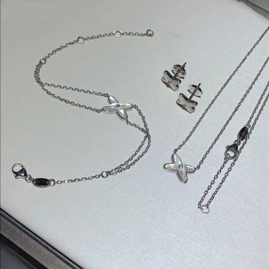 [OAKJURI Jewelry]JEUX BRACELET WHITE MOP SILVER 1 DIAMOND