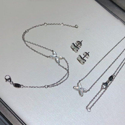 [OAKJURI Jewelry]JEUX BRACELET WHITE MOP SILVER 1 DIAMOND