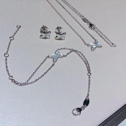 [OAKJURI Jewelry]JEUX BRACELET WHITE MOP SILVER 1 DIAMOND