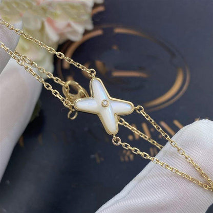 [OAKJURI Jewelry]JEUX BRACELET WHITE MOP GOLD 1 DIAMOND