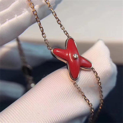 [OAKJURI Jewelry]JEUX BRACELET CARNELIAN PINK GOLD 1 DIAMOND