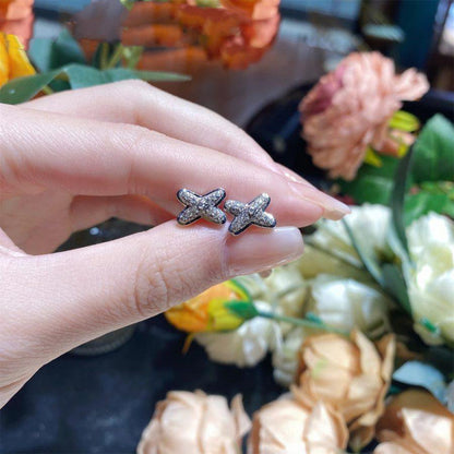 [OAKJURI Jewelry]JEUX DE SILVER DIAMOND EARRINGS
