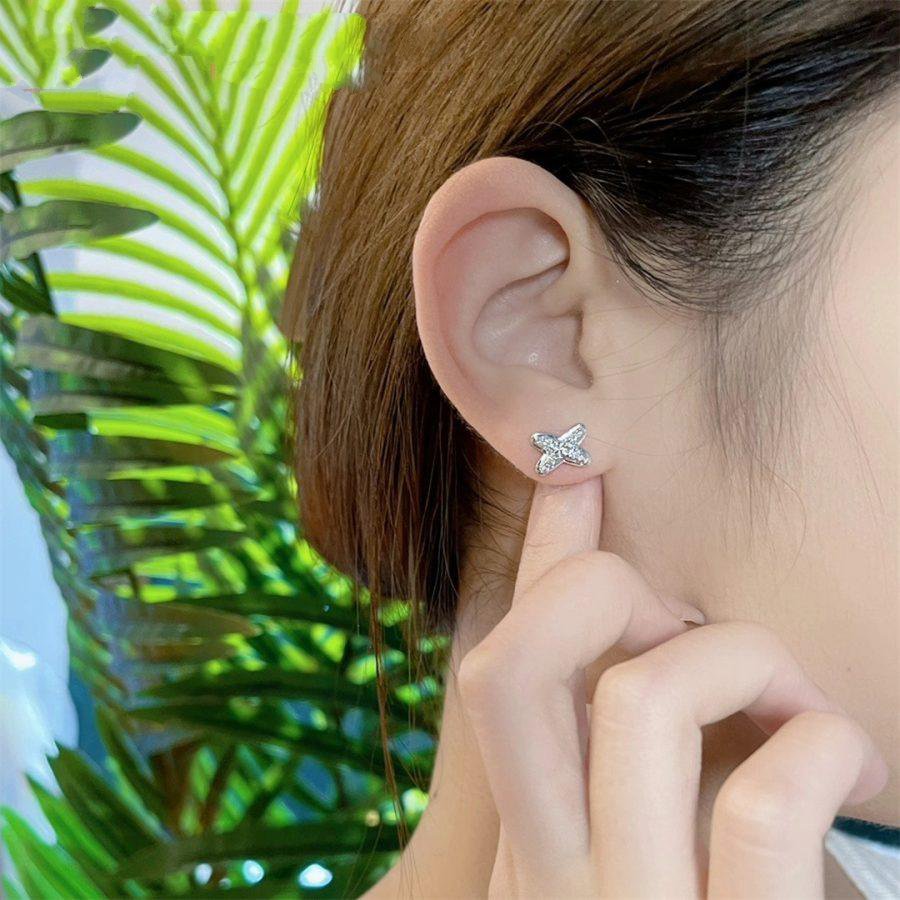 [OAKJURI Jewelry]JEUX DE SILVER DIAMOND EARRINGS