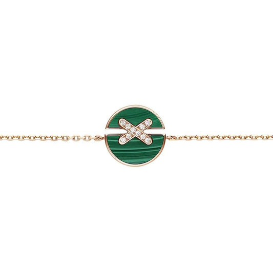 [OAKJURI Jewelry]JEUX DE BRACELET MALACHITE PINK GOLD DIAMONDS