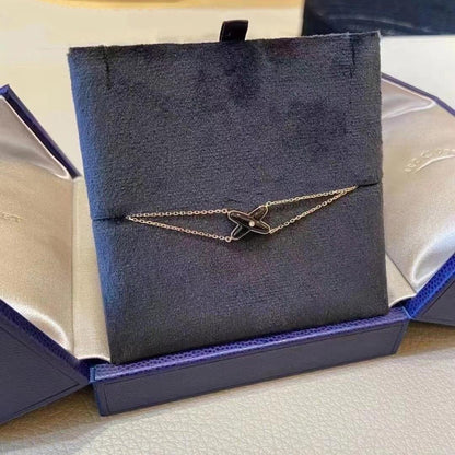 [OAKJURI Jewelry]JEUX BRACELET ONYX PINK GOLD 1 DIAMOND