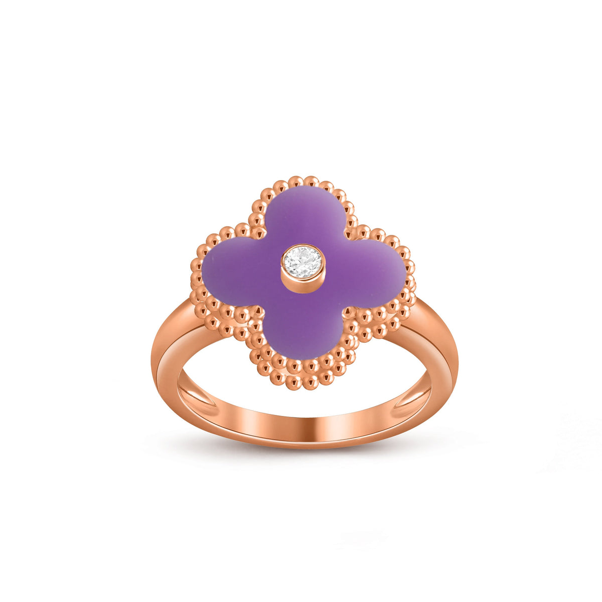 [OAKJURI Jewelry]CLOVER DIAMOND RING ROSE GOLD COLLECTION