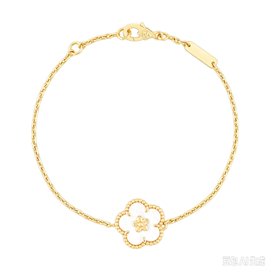 [OAKJURI Jewelry]LUCKY WHITE MOP PLUM BLOSSOM  BRACELET