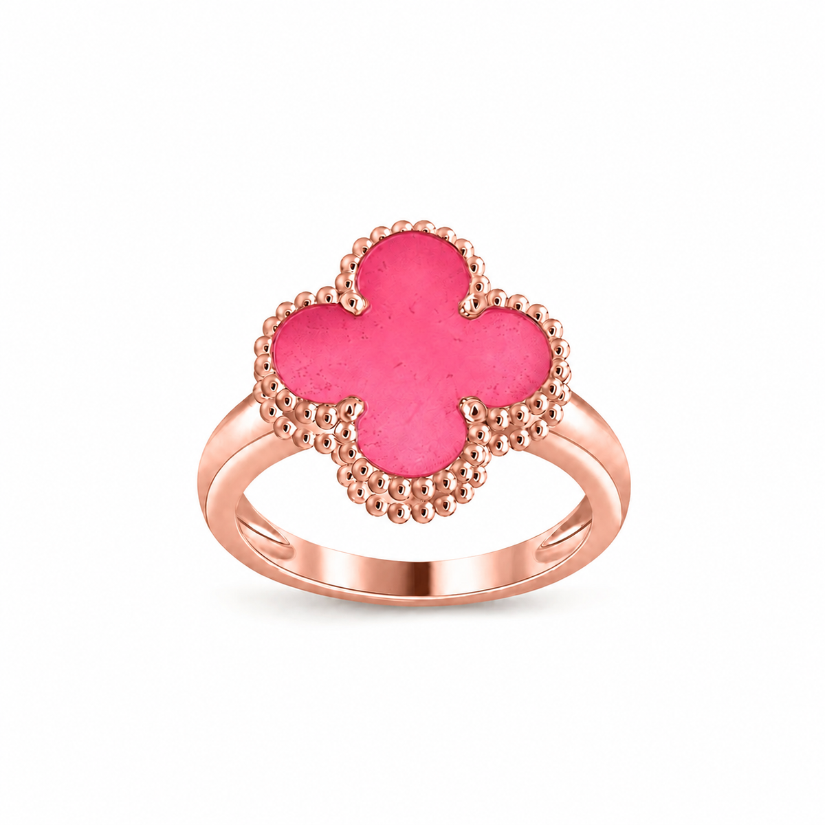 [OAKJURI Jewelry]NEW CLOVER PINK ENAMEL RINGS
