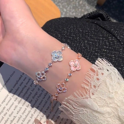 [OAKJURI Jewelry]CLOVER 5 MOTIF PINK BLUE RED WHITE BRACELET
