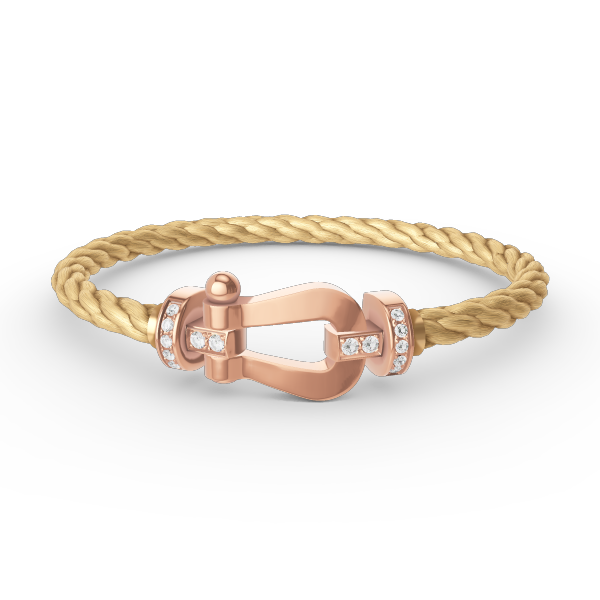 [OAKJURI Jewelry]FORCE LARGE HORSESHOE HALF DIAMOND BRACELET ROSE GOLD